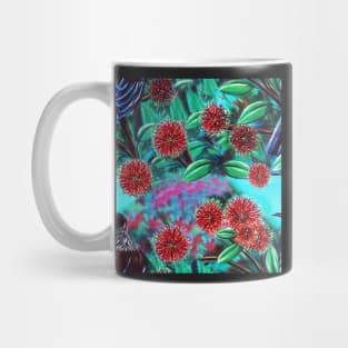 Tui in Pohutukawa Pattern Mug